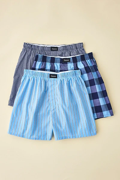 Hanes Woven Cotton Boxer Shorts 3-Pack