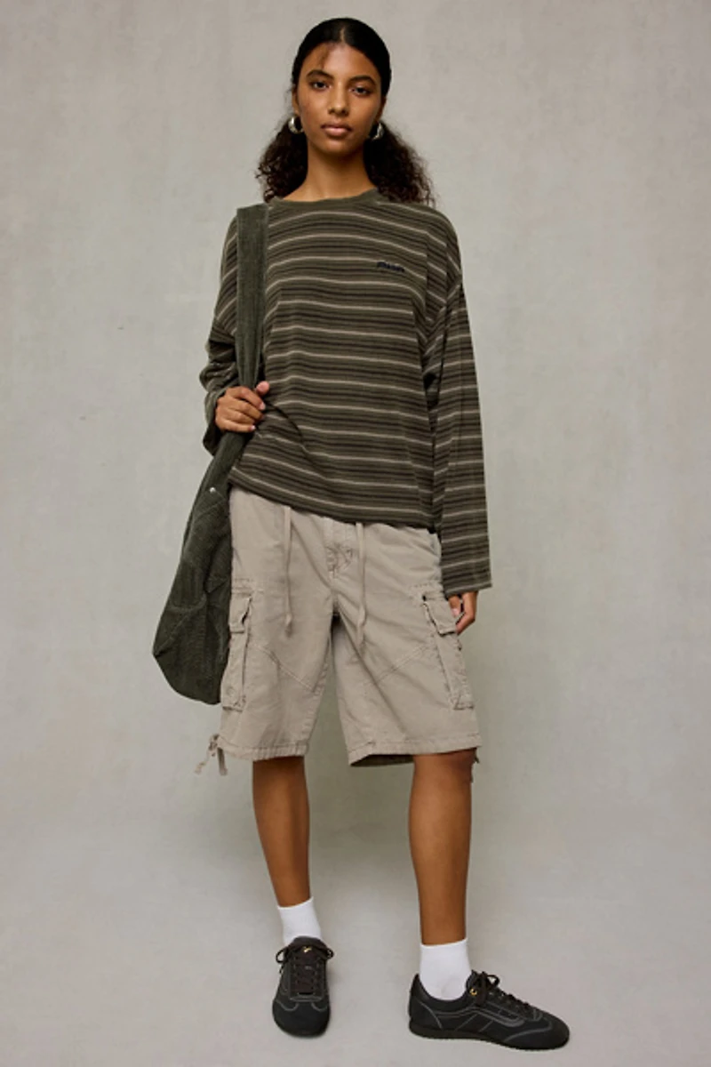 BDG Luca Striped Oversized Long Sleeve Tee