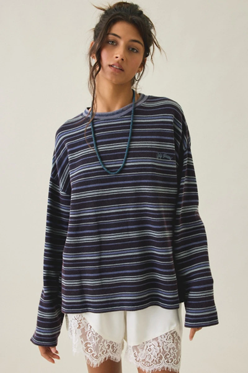 BDG Felix Waffle Knit Cotton Long Sleeve Tee