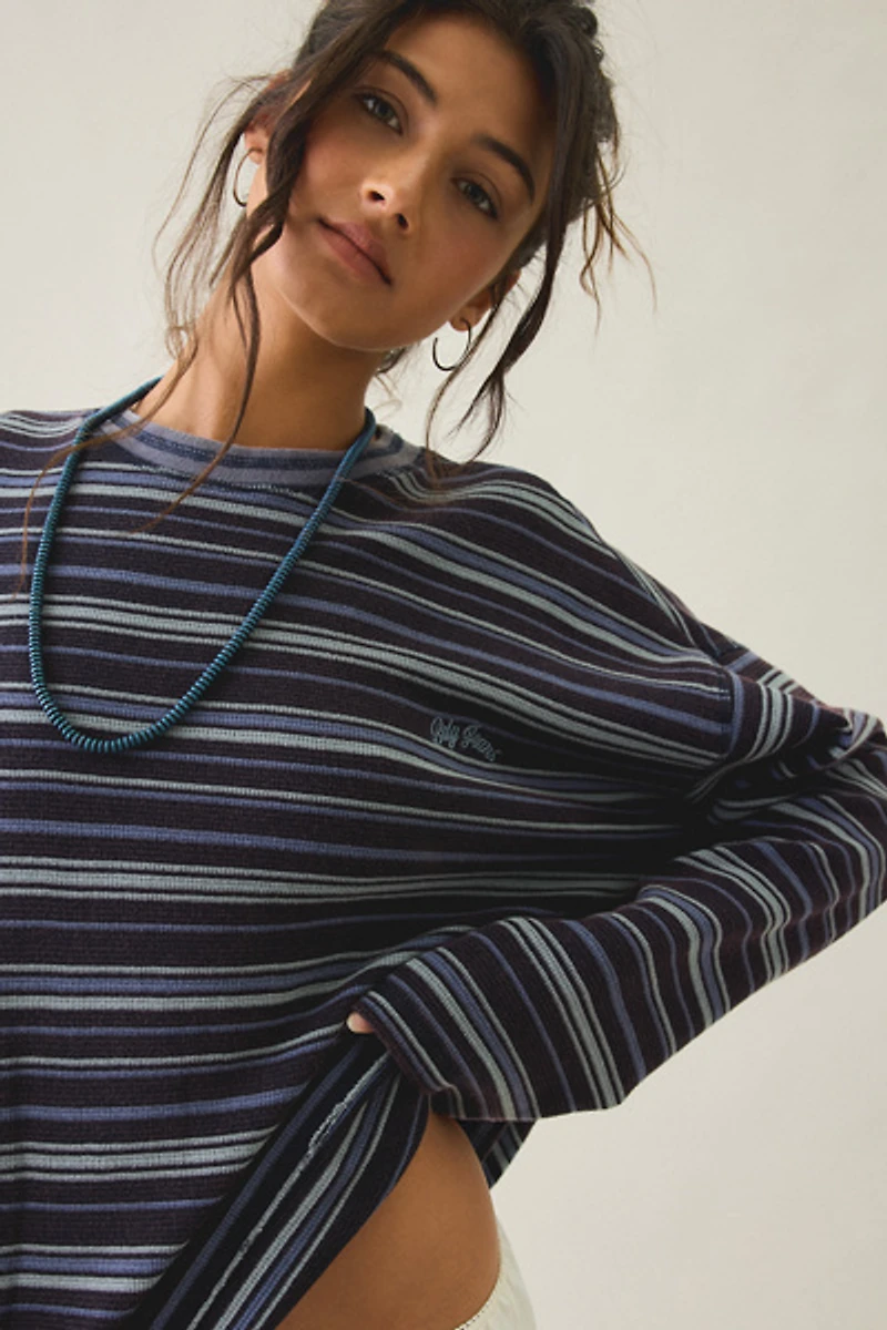 BDG Felix Waffle Knit Cotton Long Sleeve Tee