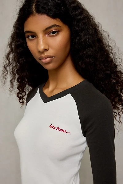 iets frans… Reed Piped V-Neck Long Sleeve Tee