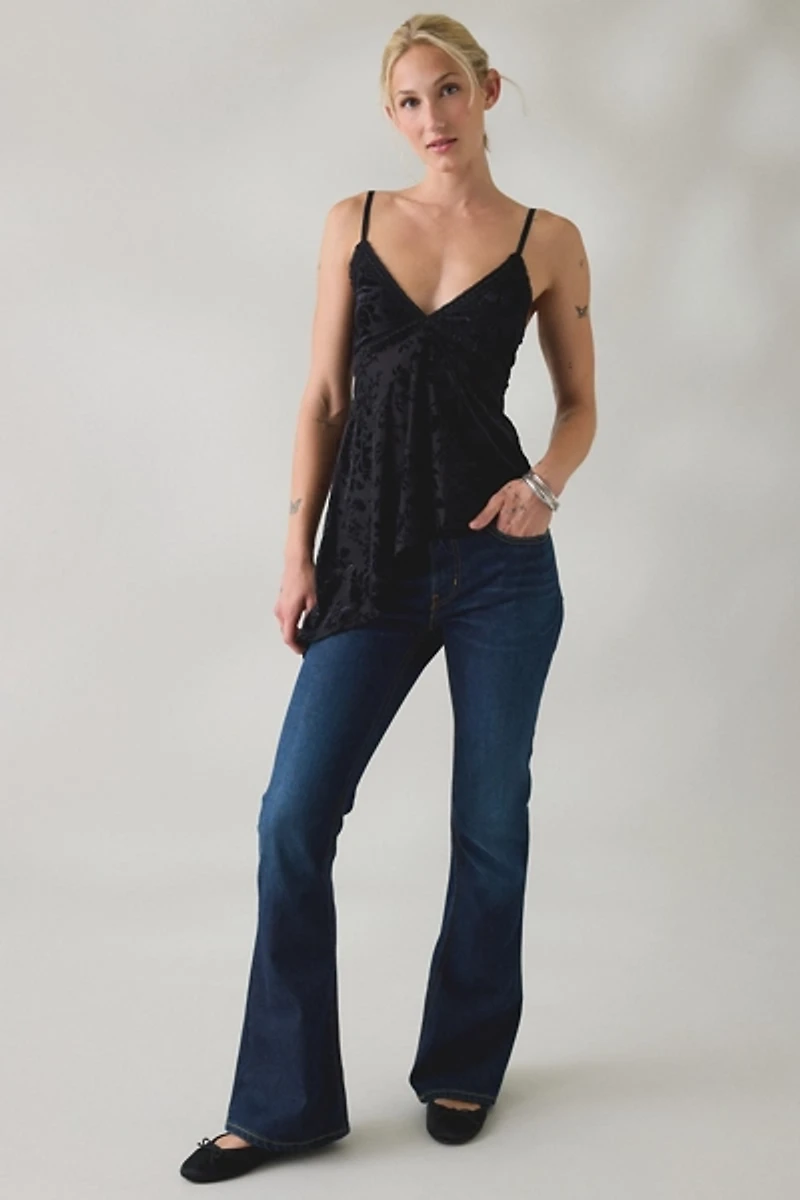 Kimchi Blue Estelle Burnout Velvet Asymmetric Tunic Tank Top