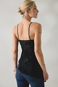 Kimchi Blue Estelle Burnout Velvet Asymmetric Tunic Tank Top