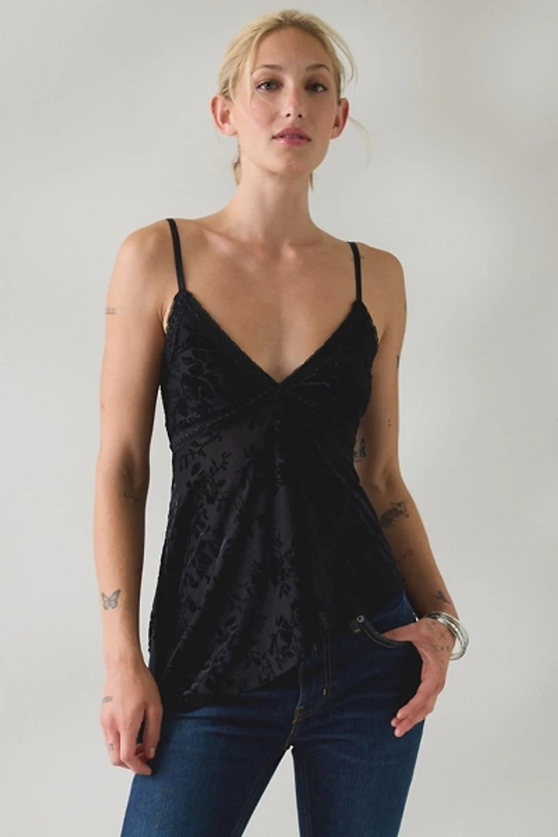 Kimchi Blue Estelle Burnout Velvet Asymmetric Tunic Tank Top