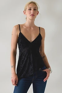 Kimchi Blue Estelle Burnout Velvet Asymmetric Tunic Tank Top
