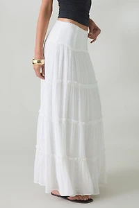 Kimchi Blue Carly Tiered Drop Waist Maxi Skirt