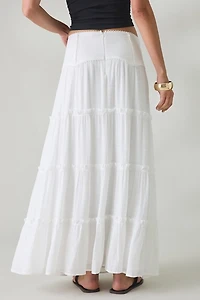 Kimchi Blue Carly Tiered Drop Waist Maxi Skirt
