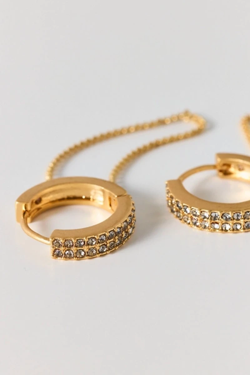 AllSaints Chain Swag Pavé Hoop Earrings