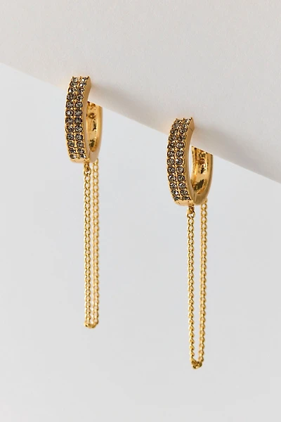 AllSaints Chain Swag Pavé Hoop Earrings