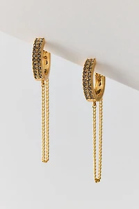 AllSaints Chain Swag Pavé Hoop Earrings
