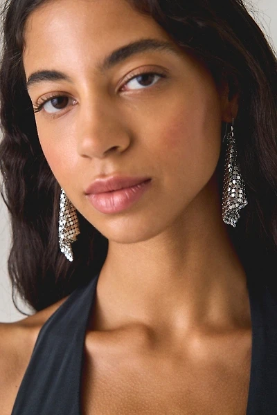 AllSaints Chain Mesh Statement Earrings