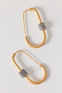 AllSaints Pavé Oblong Hoop Earrings
