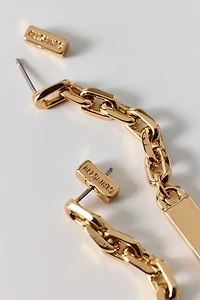 AllSaints Logo Etched Chain Link Drop Earrings