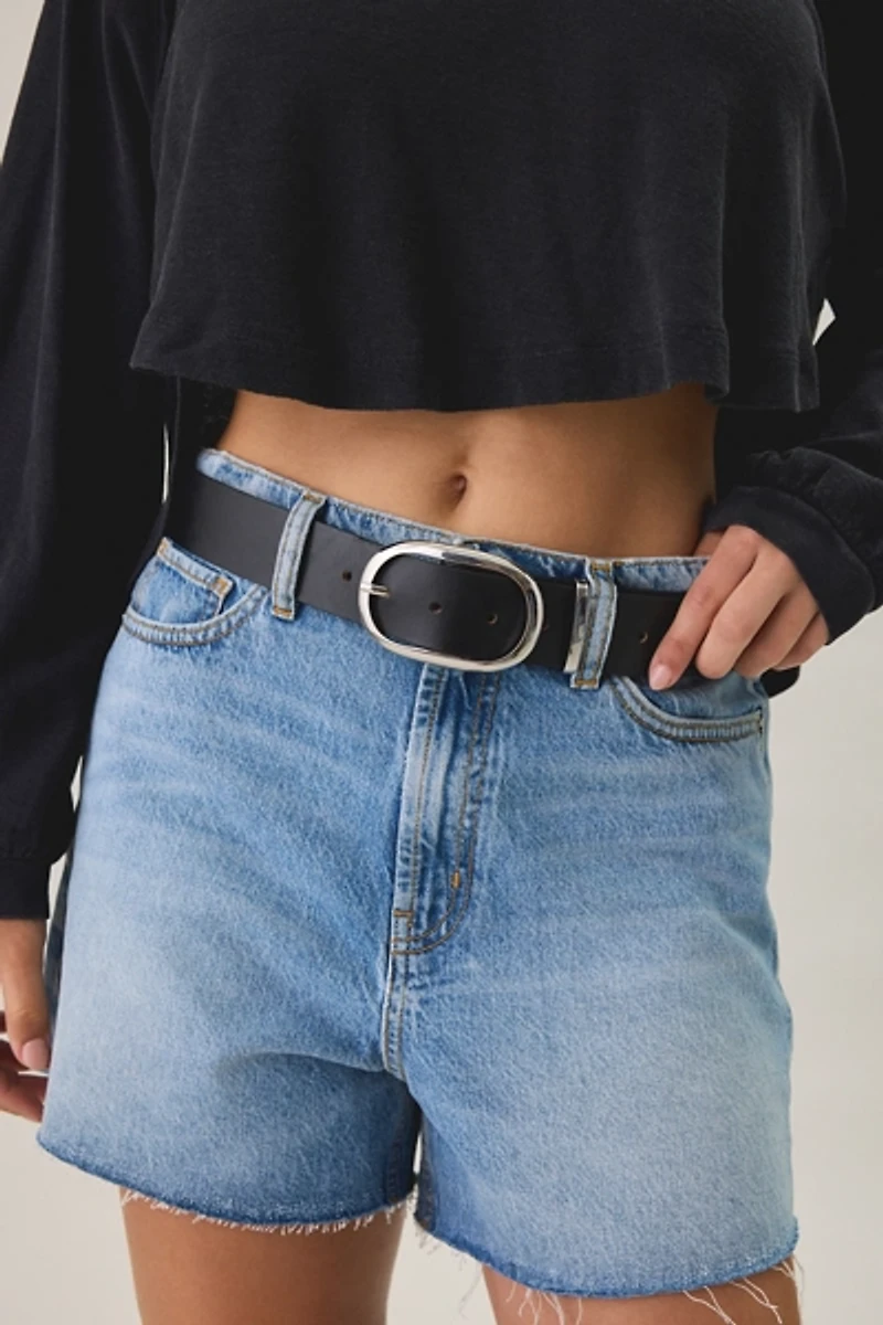 BDG Oval Buckle Wide Leather Belt