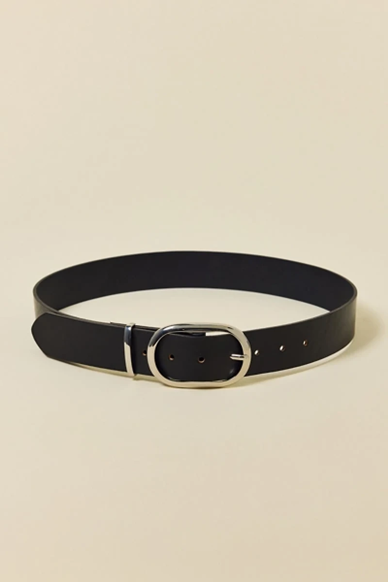 BDG Oval Buckle Wide Leather Belt