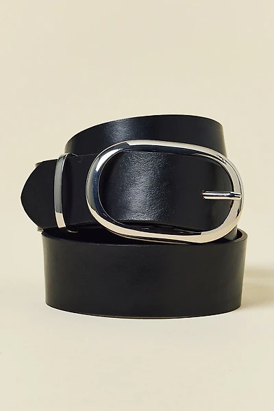BDG Oval Buckle Wide Leather Belt