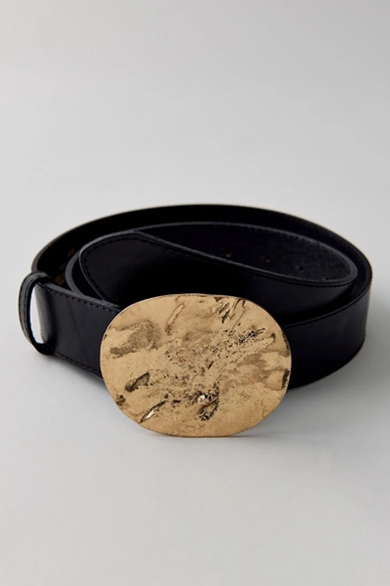 BDG Hammered Buckle Leather Belt