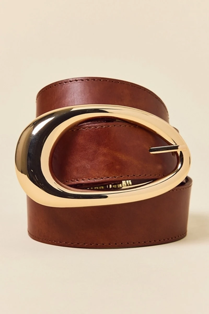 BDG Abstract Oval Buckle Wide Leather Belt