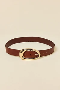 BDG Abstract Oval Buckle Wide Leather Belt