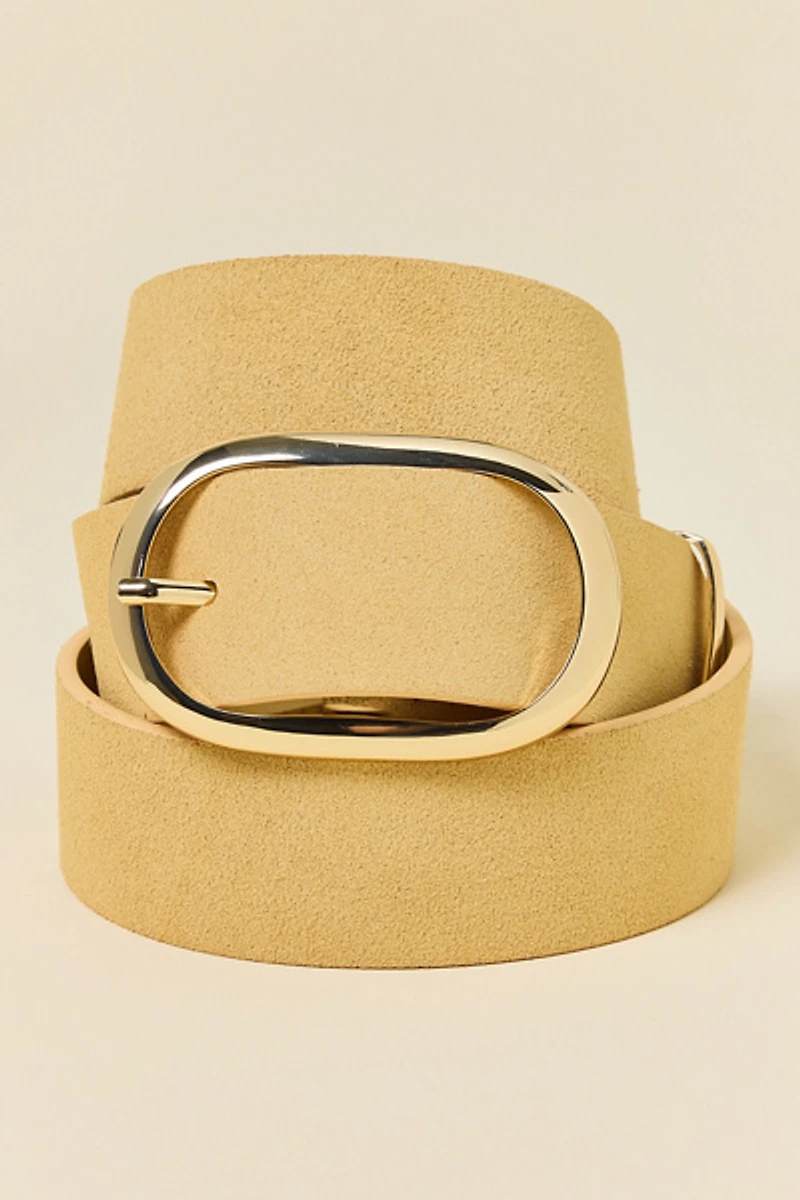 BDG Oval Buckle Wide Suede Belt
