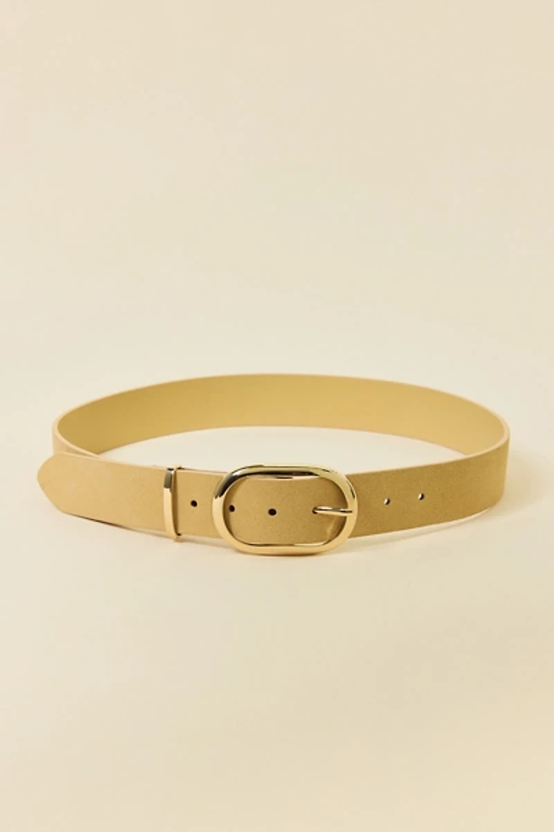 BDG Oval Buckle Wide Suede Belt