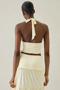 Tiger Mist Katya Twist-Front Cropped Halter Top
