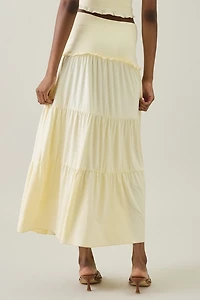 Tiger Mist Kataya Twist-Front Tiered Maxi Skirt
