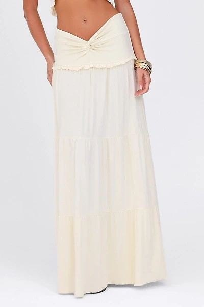 Tiger Mist Kataya Twist-Front Tiered Maxi Skirt