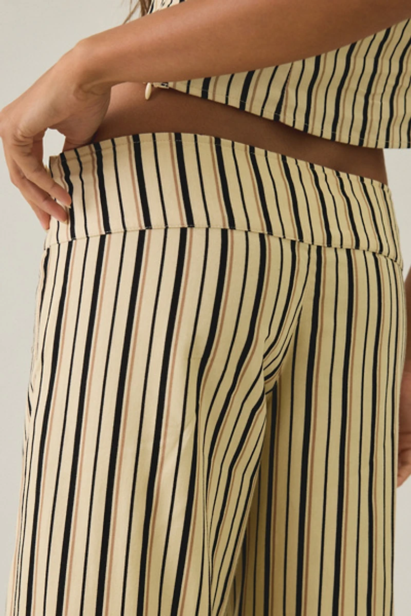 Motel Rysele Striped Low-Rise Wide Leg Pants