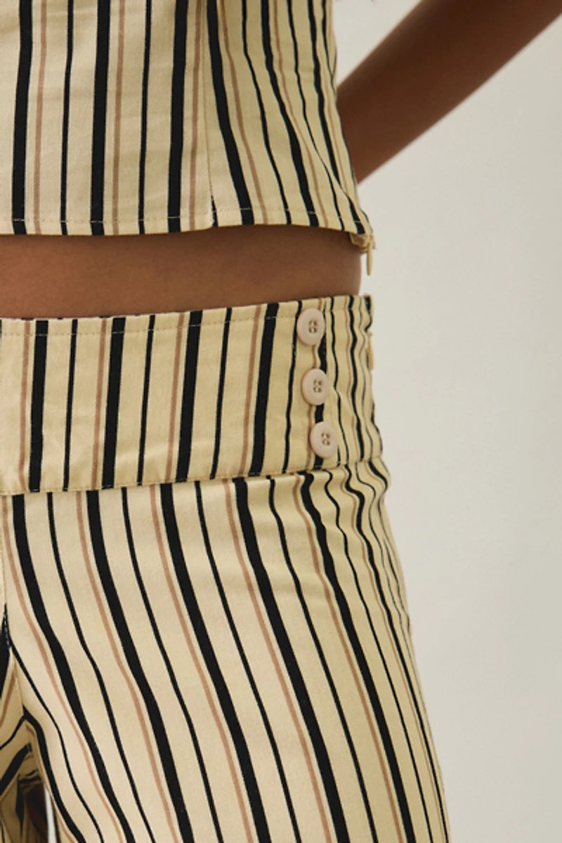 Motel Rysele Striped Low-Rise Wide Leg Pants