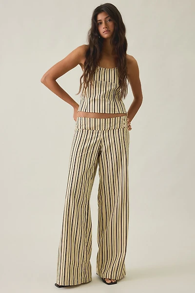 Motel Rysele Striped Low-Rise Wide Leg Pants