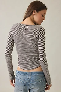 BDG Brett Henley Long Sleeve Baby Tee