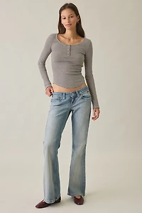 BDG Brett Henley Long Sleeve Baby Tee