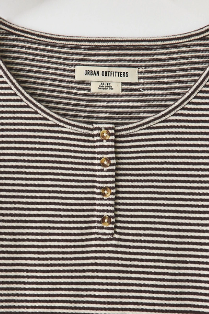 BDG Brett Henley Long Sleeve Baby Tee