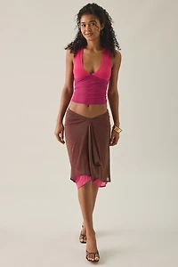 Motel Lihat Colorblock Plunging V-Neck Mesh Tank Top