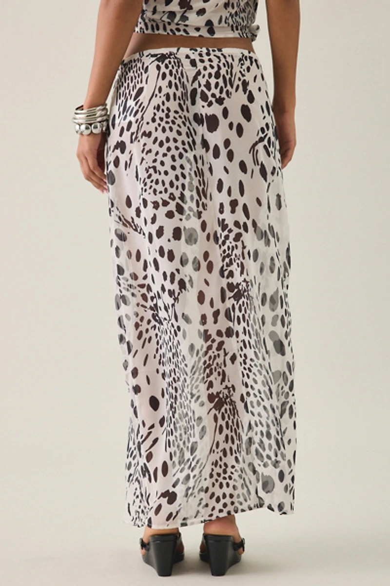 Motel Sorena Dalmatian Spot Chiffon Maxi Skirt