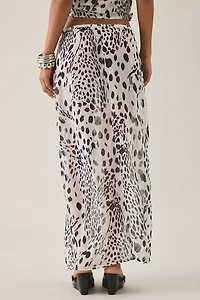 Motel Sorena Dalmatian Spot Chiffon Maxi Skirt