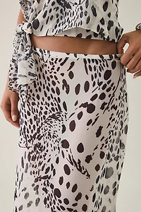 Motel Sorena Dalmatian Spot Chiffon Maxi Skirt