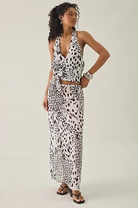 Motel Sorena Dalmatian Spot Chiffon Maxi Skirt