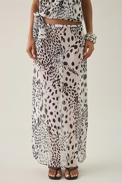 Motel Sorena Dalmatian Spot Chiffon Maxi Skirt