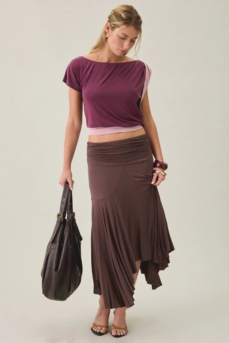 Motel Sobiya Asymmetric One-Shoulder Crop Top