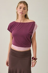 Motel Sobiya Asymmetric One-Shoulder Crop Top