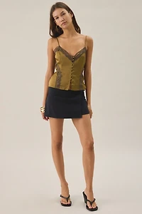 Kimchi Blue Candace Lace Trim Satin Cami