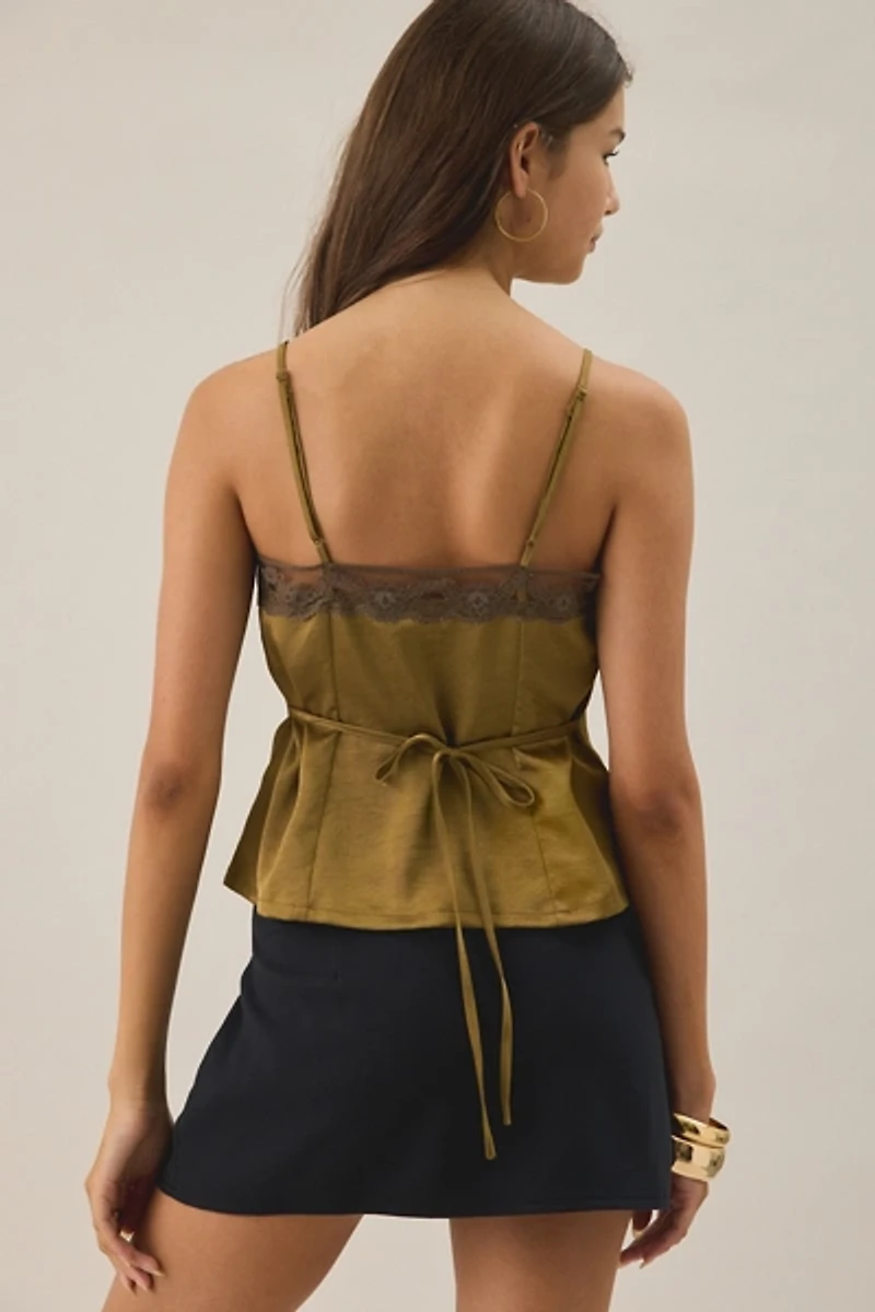 Kimchi Blue Candace Lace Trim Satin Cami