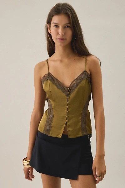 Kimchi Blue Candace Lace Trim Satin Cami