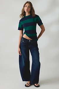 Lioness Transit Asymmetric Ruched Striped Tee