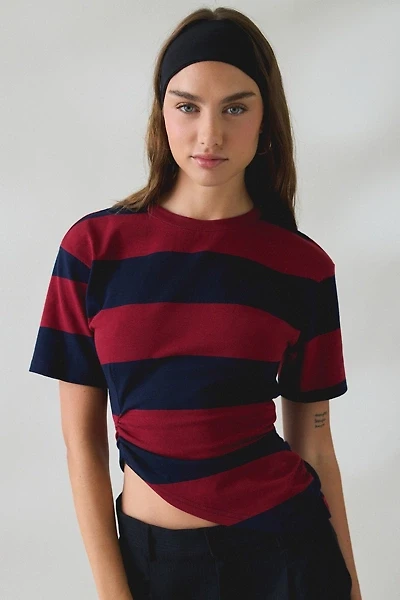 Lioness Transit Asymmetric Ruched Striped Tee