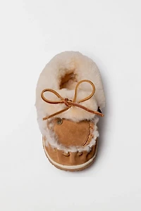 Minnetonka Suede Ultimate Sheepskin Slippers