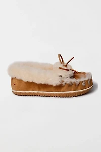 Minnetonka Suede Ultimate Sheepskin Slippers