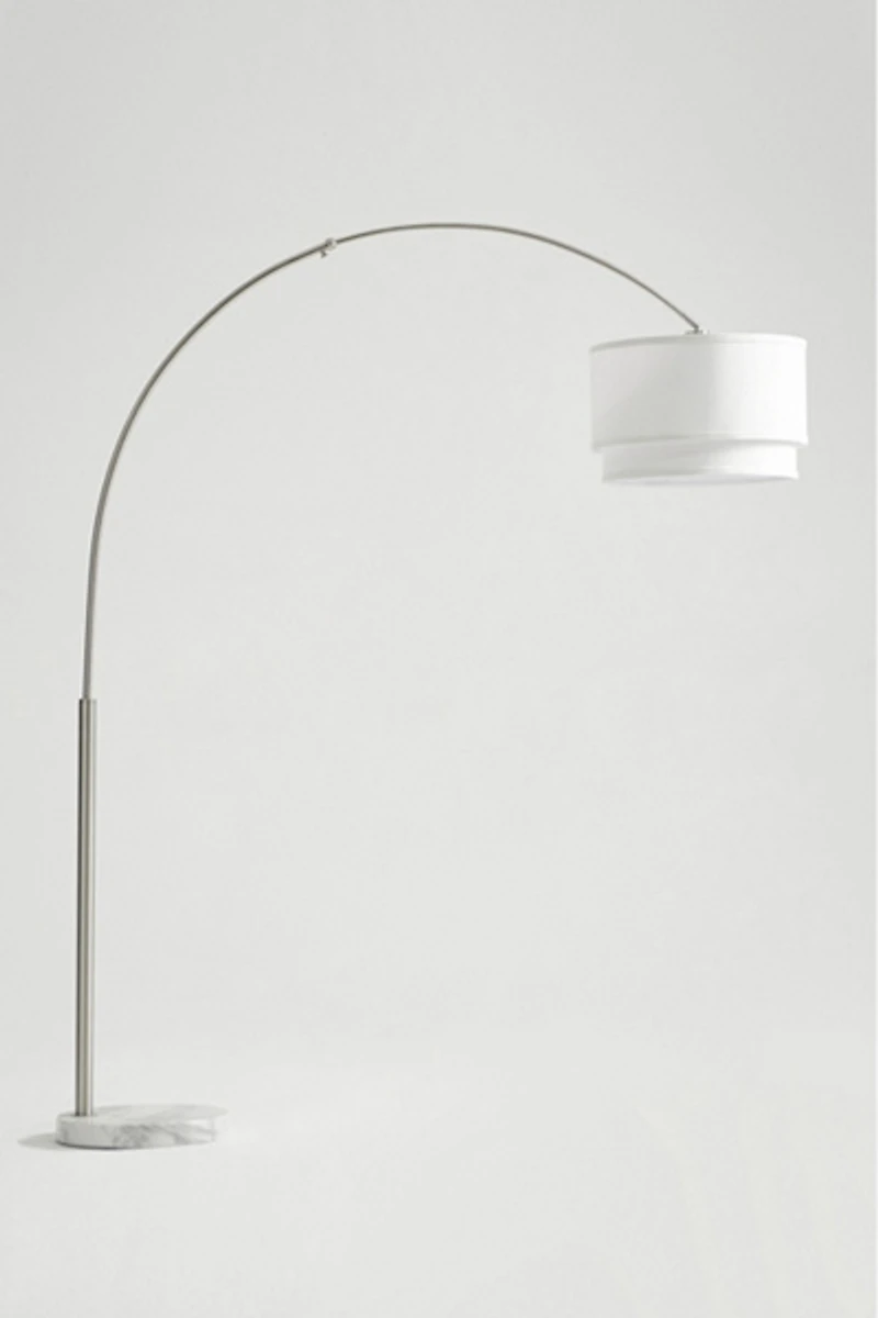 Brightech Mason LED Marble Base Arc Floor Lamp
